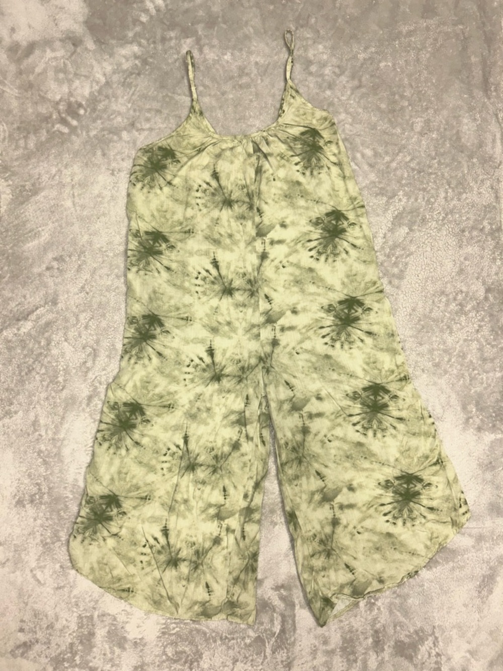 Shinestar Olive Tie-Dye Wide-Leg Jumpsuit